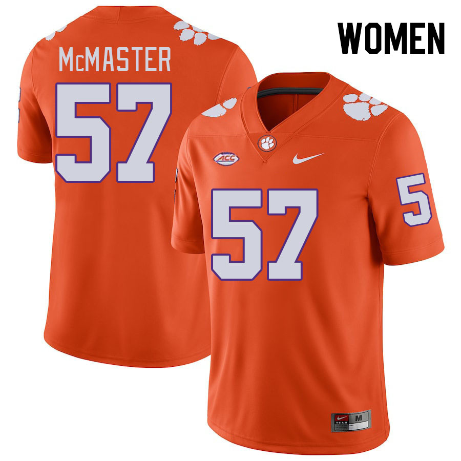 Women's Clemson Tigers Chandler McMaster #57 College Orange NCAA Authentic Football Stitched Jersey 23PZ30LV